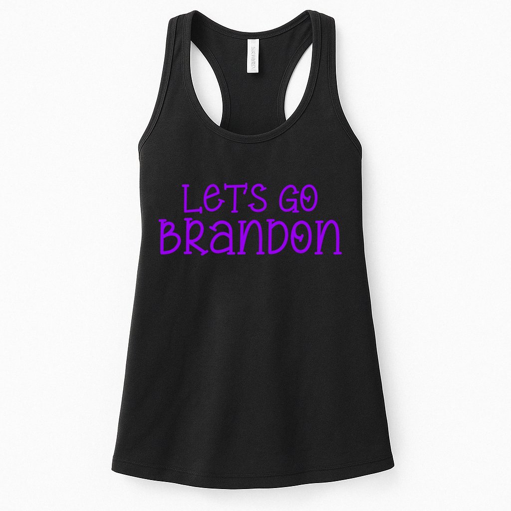 Let's Go Brandon Simple Purple Text Womens Tank Top