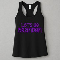 Let's Go Brandon Simple Purple Text Womens Tank Top