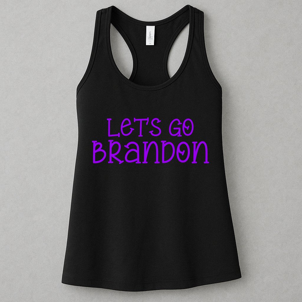 Let's Go Brandon Simple Purple Text Womens Tank Top