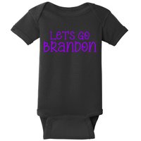 Let's Go Brandon Simple Purple Text Baby Bodysuit