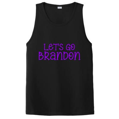 Let's Go Brandon Simple Purple Text PosiCharge Competitor Tank