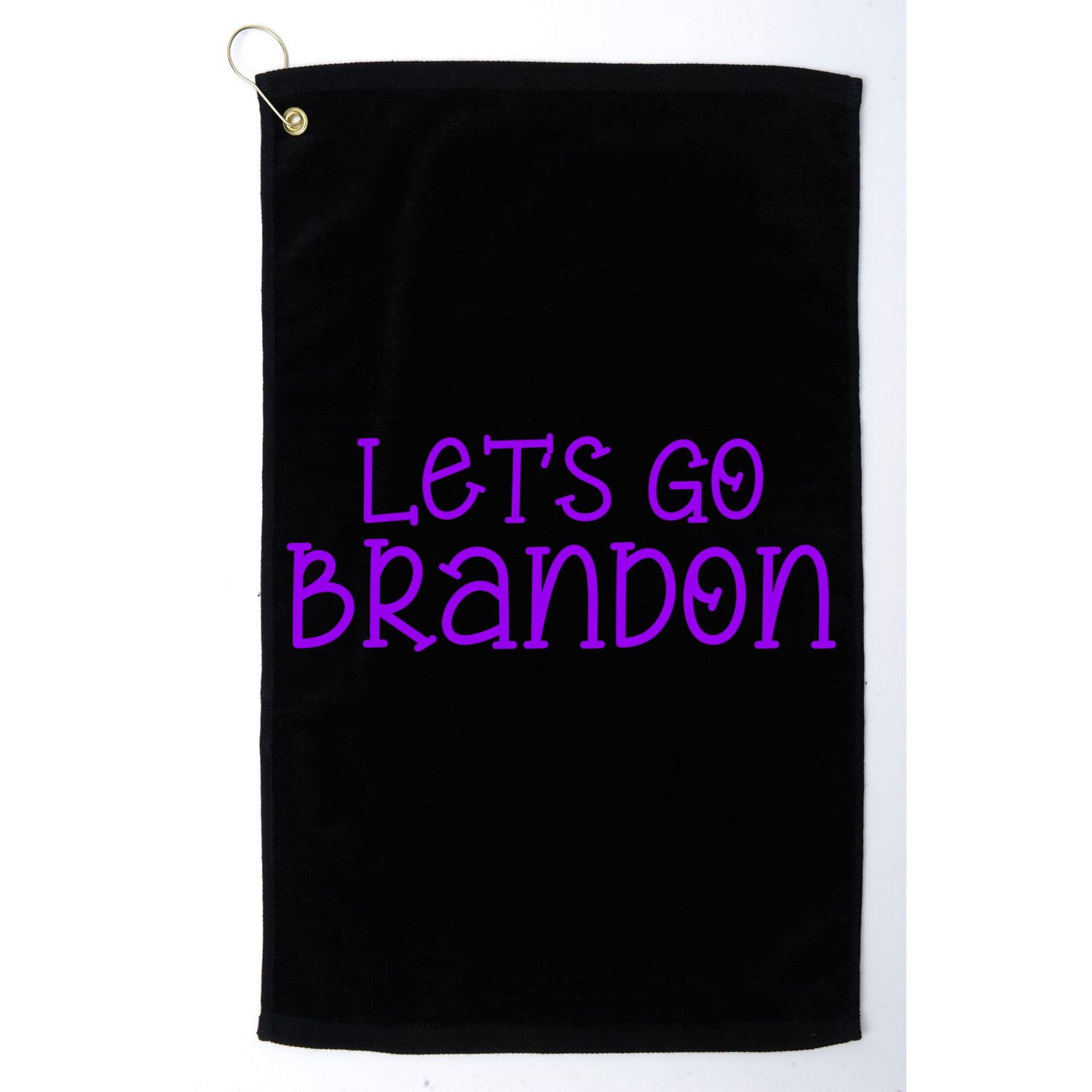 Let's Go Brandon Simple Purple Text Golf Towel
