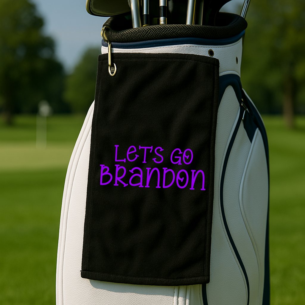 Let's Go Brandon Simple Purple Text Golf Towel