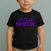 Let's Go Brandon Simple Purple Text Toddler T-Shirt