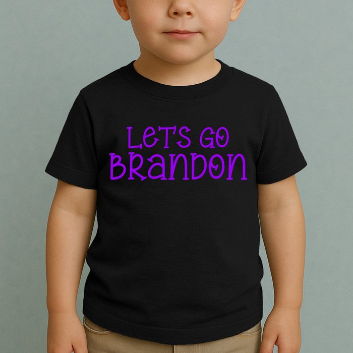 Let's Go Brandon Simple Purple Text Toddler T-Shirt