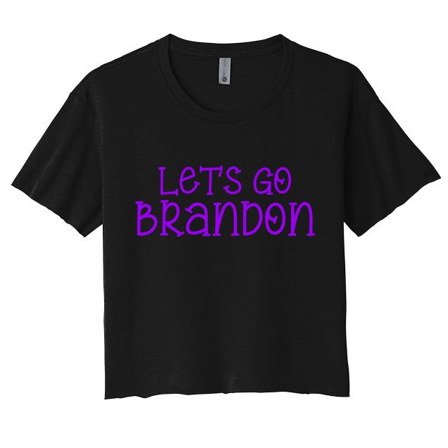 Let's Go Brandon Simple Purple Text Crop Top