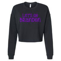 Let's Go Brandon Simple Purple Text Cropped Pullover Crew