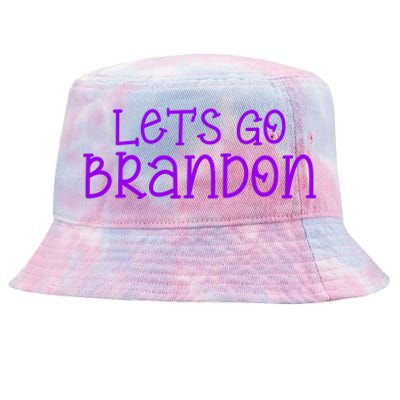 Let's Go Brandon Simple Purple Text Tie-Dyed Bucket Hat