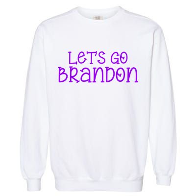 Let's Go Brandon Simple Purple Text Garment-Dyed Sweatshirt