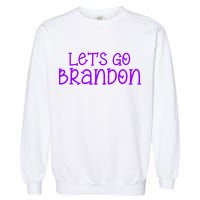 Let's Go Brandon Simple Purple Text Garment-Dyed Sweatshirt
