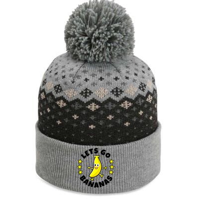 Let's Go Banana Funny Banana Squad Dancing Cute The Baniff Cuffed Pom Beanie