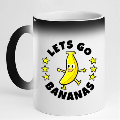 Let's Go Banana Funny Banana Squad Dancing Cute 11oz Black Color Changing Mug