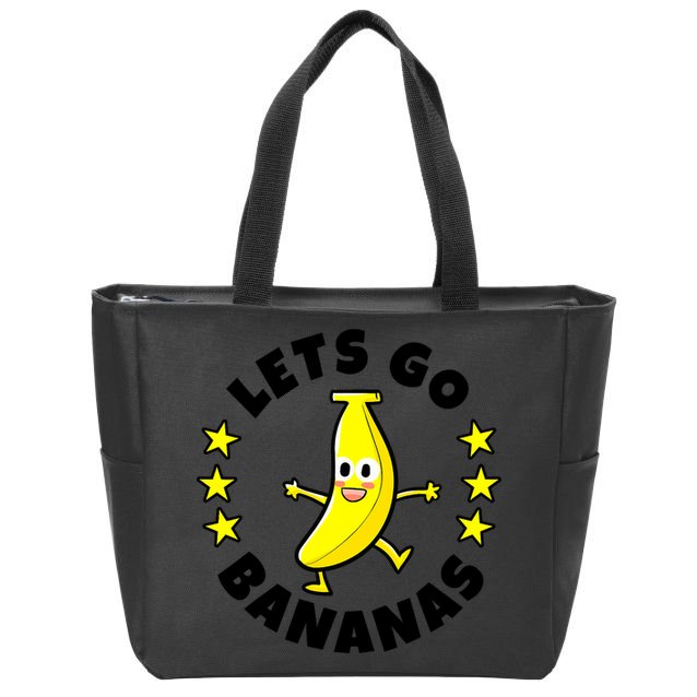 Let's Go Banana Funny Banana Squad Dancing Cute Zip Tote Bag