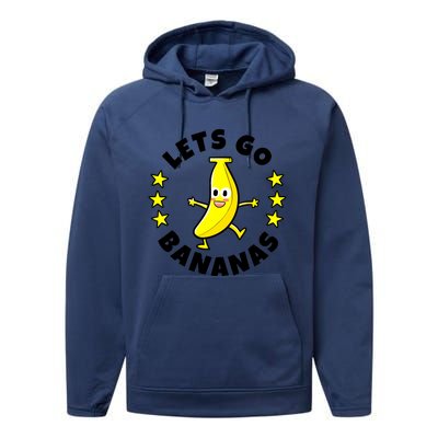 Let's Go Banana Funny Banana Squad Dancing Cute Performance Fleece Hoodie