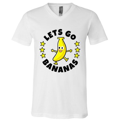 Let's Go Banana Funny Banana Squad Dancing Cute V-Neck T-Shirt