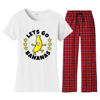 Let's Go Banana Funny Banana Squad Dancing Cute Women's Flannel Pajama Set