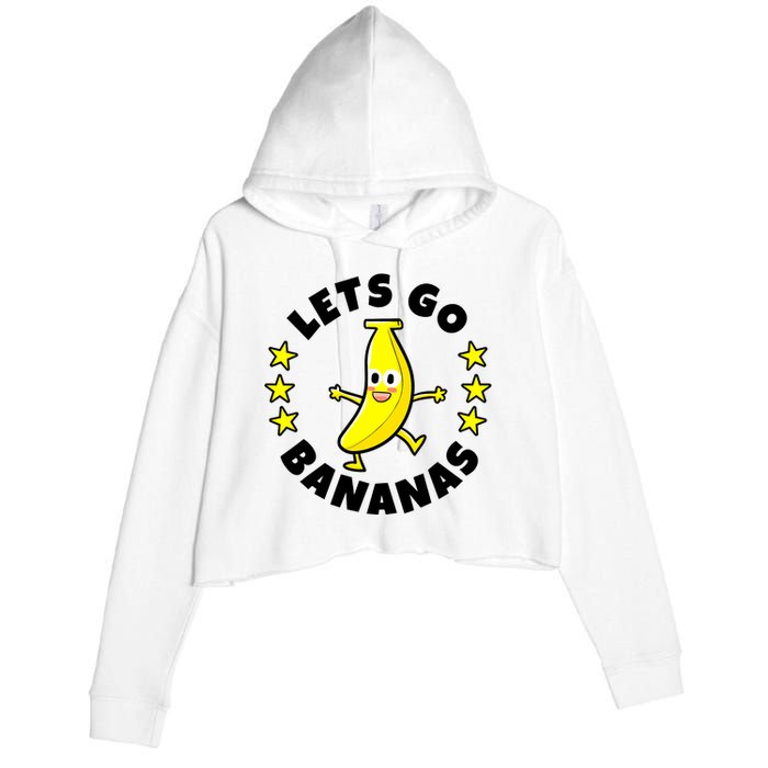 Let's Go Banana Funny Banana Squad Dancing Cute Crop Fleece Hoodie