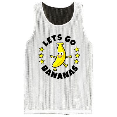 Let's Go Banana Funny Banana Squad Dancing Cute Mesh Reversible Basketball Jersey Tank