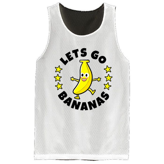 Let's Go Banana Funny Banana Squad Dancing Cute Mesh Reversible Basketball Jersey Tank