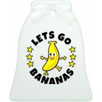 Let's Go Banana Funny Banana Squad Dancing Cute Ceramic Bell Ornament