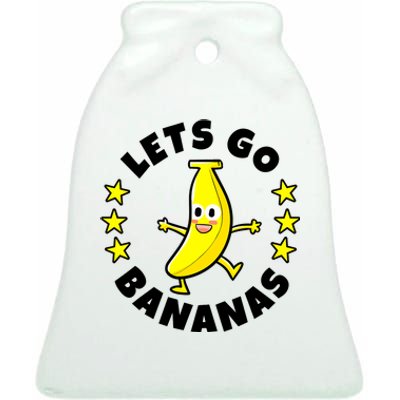 Let's Go Banana Funny Banana Squad Dancing Cute Ceramic Bell Ornament