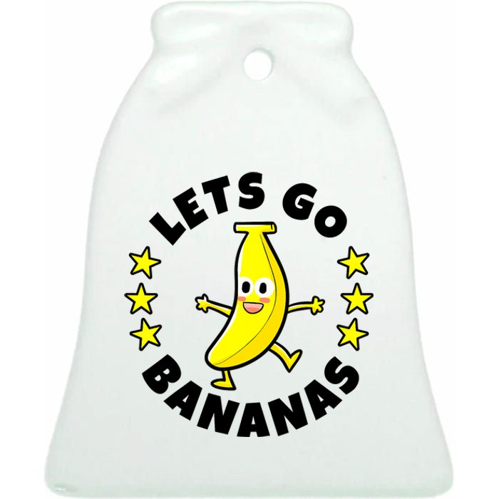 Let's Go Banana Funny Banana Squad Dancing Cute Ceramic Bell Ornament