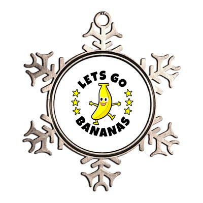 Let's Go Banana Funny Banana Squad Dancing Cute Metallic Star Ornament