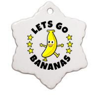 Let's Go Banana Funny Banana Squad Dancing Cute Ceramic Star Ornament