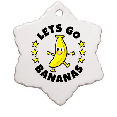 Let's Go Banana Funny Banana Squad Dancing Cute Ceramic Star Ornament