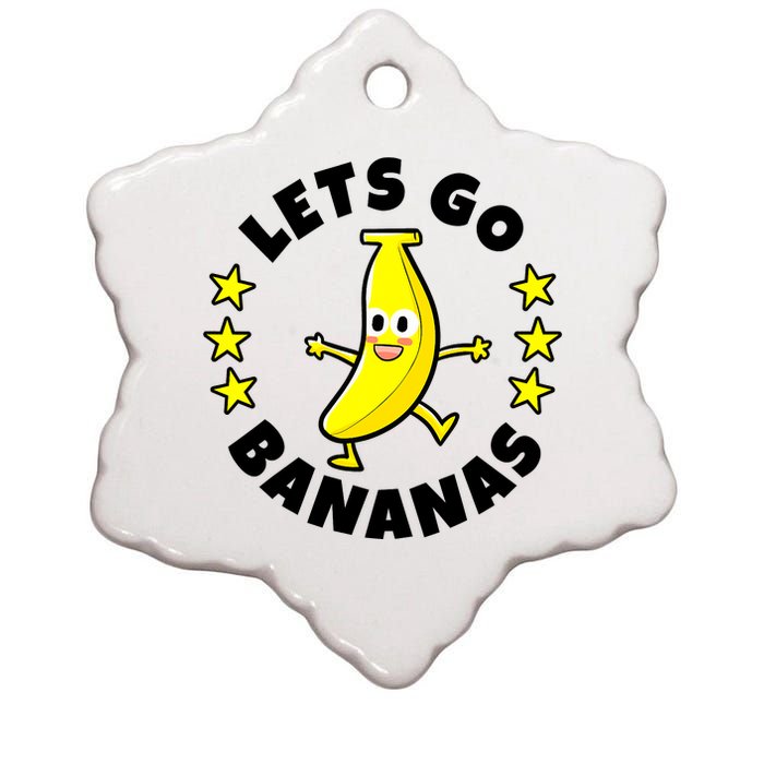 Let's Go Banana Funny Banana Squad Dancing Cute Ceramic Star Ornament