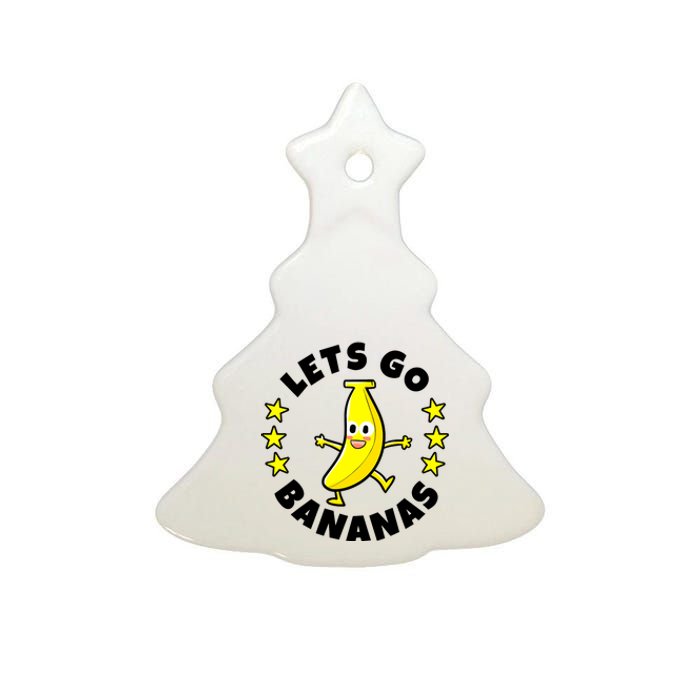 Let's Go Banana Funny Banana Squad Dancing Cute Ceramic Tree Ornament