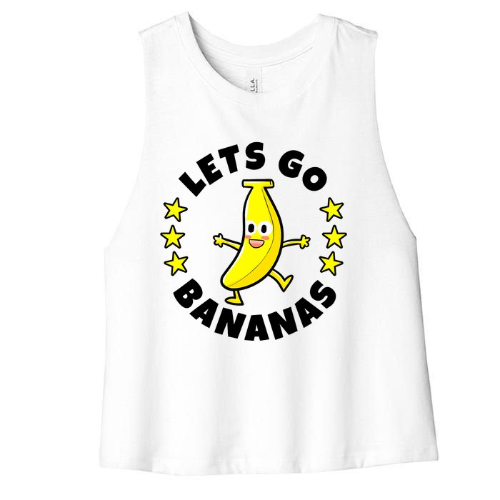 Let's Go Banana Funny Banana Squad Dancing Cute Women's Racerback Cropped Tank