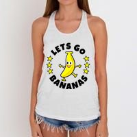 Let's Go Banana Funny Banana Squad Dancing Cute Women's Knotted Racerback Tank