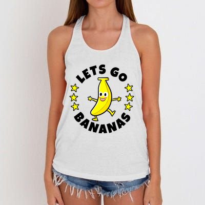 Let's Go Banana Funny Banana Squad Dancing Cute Women's Knotted Racerback Tank