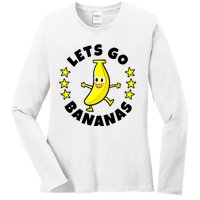 Let's Go Banana Funny Banana Squad Dancing Cute Ladies Long Sleeve Shirt