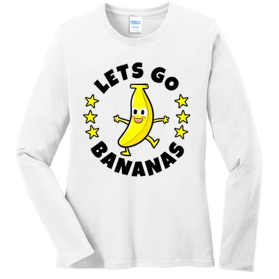 Let's Go Banana Funny Banana Squad Dancing Cute Ladies Long Sleeve Shirt