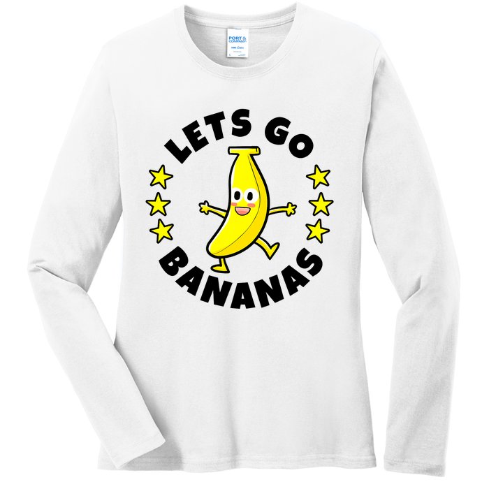 Let's Go Banana Funny Banana Squad Dancing Cute Ladies Long Sleeve Shirt