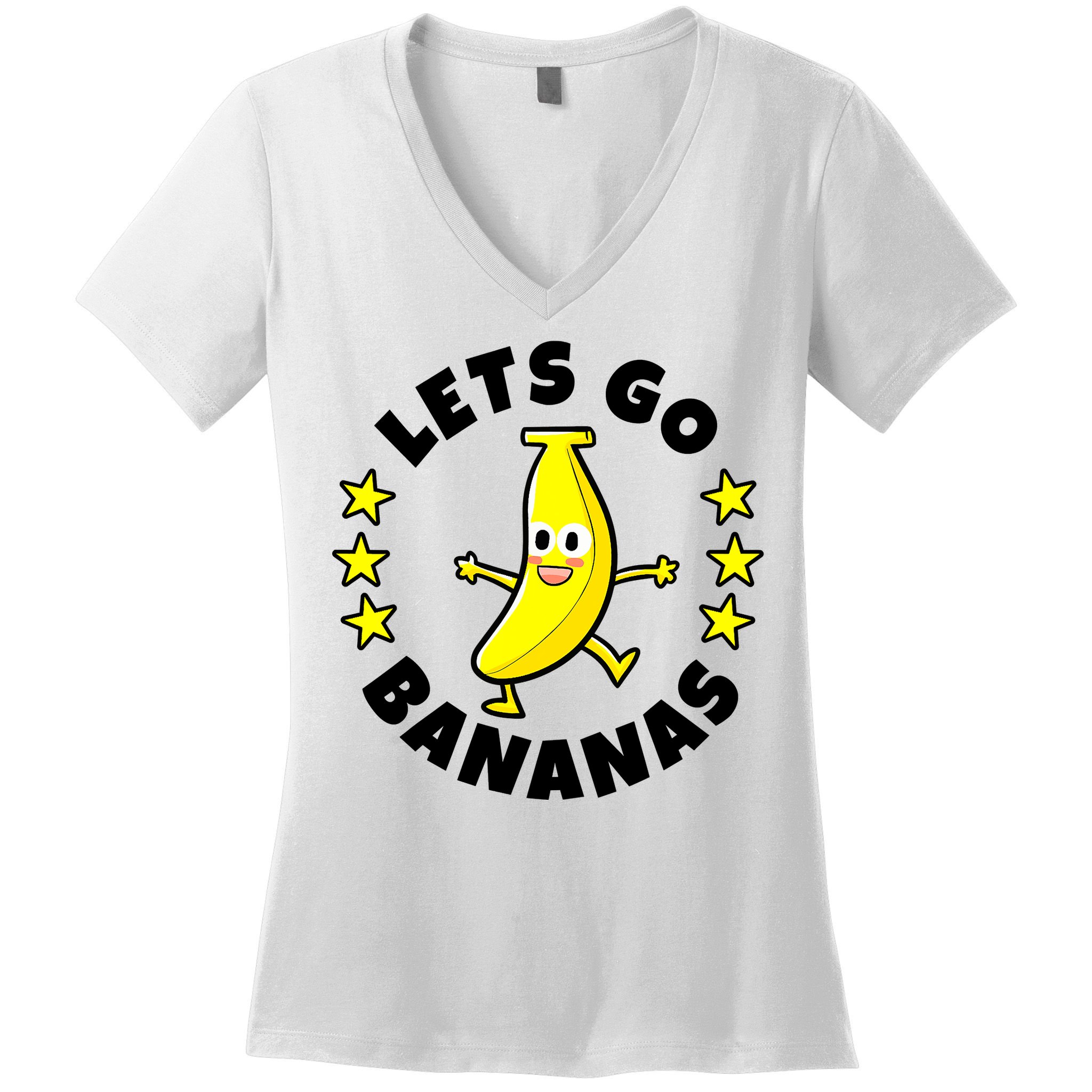 Let's Go Banana Funny Banana Squad Dancing Cute Women's V-Neck T-Shirt