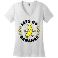 Let's Go Banana Funny Banana Squad Dancing Cute Women's V-Neck T-Shirt