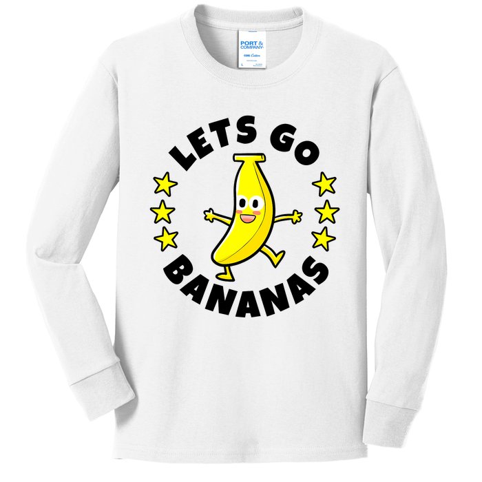 Let's Go Banana Funny Banana Squad Dancing Cute Kids Long Sleeve Shirt