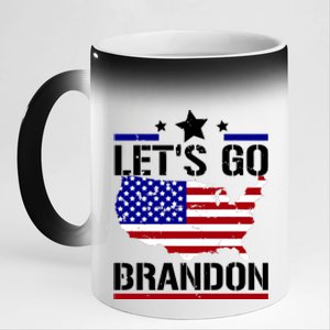 Let's Go Brandon USA Country Flag LGB FJB 11oz Black Color Changing Mug