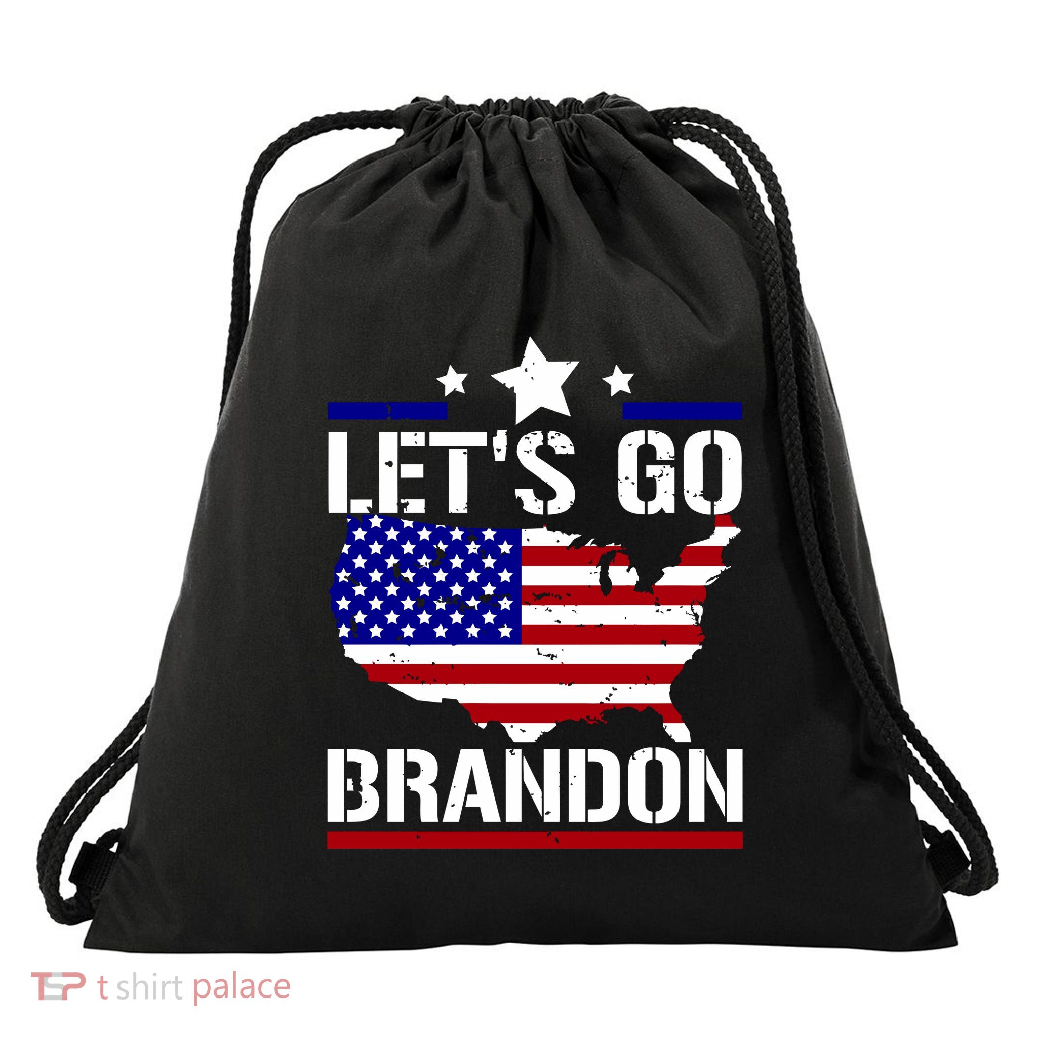 Let's Go Brandon USA Country Flag LGB FJB Drawstring Bag
