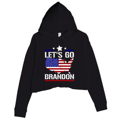 Let's Go Brandon USA Country Flag LGB FJB Crop Fleece Hoodie