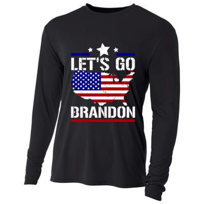 Let's Go Brandon USA Country Flag LGB FJB Cooling Performance Long Sleeve Crew