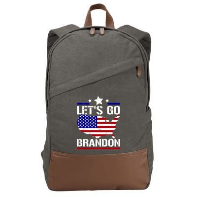 Let's Go Brandon USA Country Flag LGB FJB Cotton Canvas Backpack
