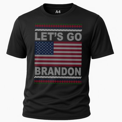 Let's Go Brandon American Flag Ugly Christmas Performance Shirt