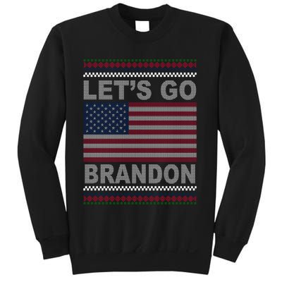 Let's Go Brandon American Flag Ugly Christmas Sweatshirt