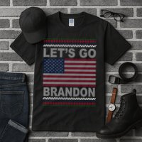 Let's Go Brandon American Flag Ugly Christmas Tall T-Shirt