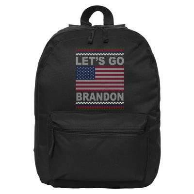 Let's Go Brandon American Flag Ugly Christmas 16 in Basic Backpack