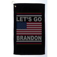 Let's Go Brandon American Flag Ugly Christmas Golf Towel